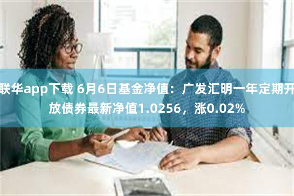 联华app下载 6月6日基金净值：广发汇明一年定期开放债券最新净值1.0256，涨0.02%