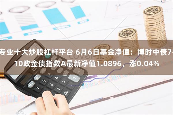 专业十大炒股杠杆平台 6月6日基金净值：博时中债7-10政金债指数A最新净值1.0896，涨0.04%