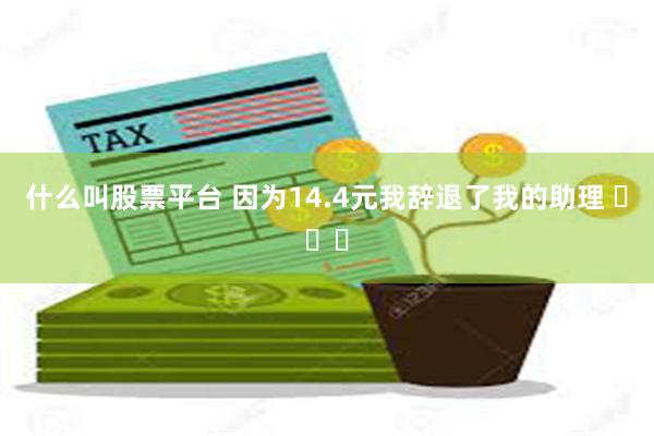 什么叫股票平台 因为14.4元我辞退了我的助理 ​​​