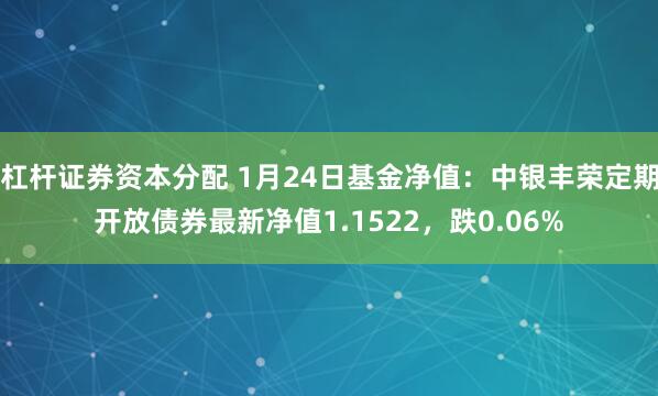 杠杆证券资本分配 1月24日基金净值：中银丰荣定期开放债券最新净值1.1522，跌0.06%